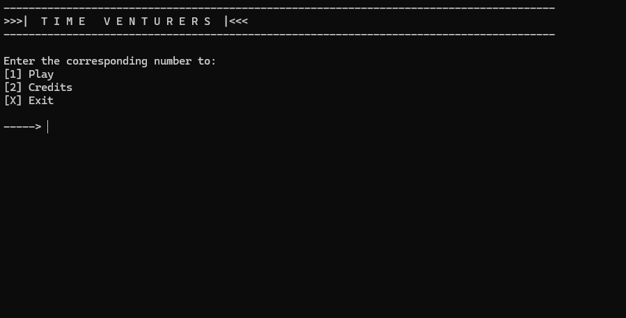 Time Venturers - Text Based RPG