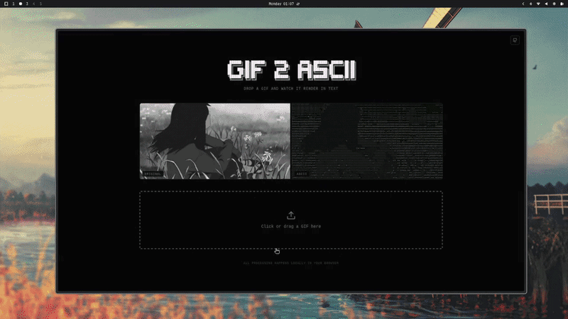 gif2ascii animated demo